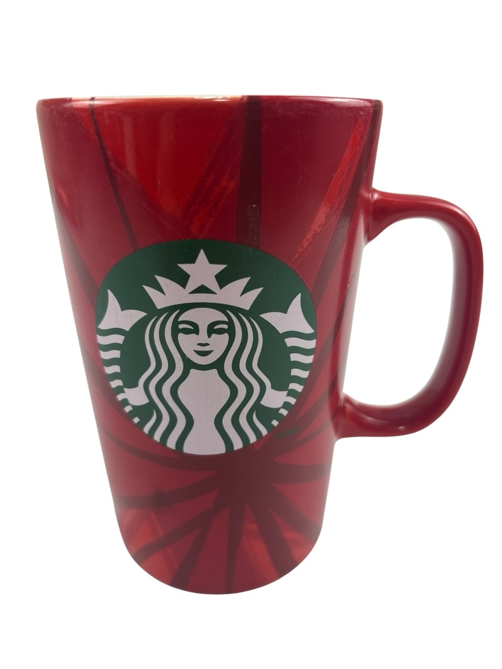 Starbucks 2014 Christmas Blend 16 oz Ceramic Mug Red with Green Siren Logo